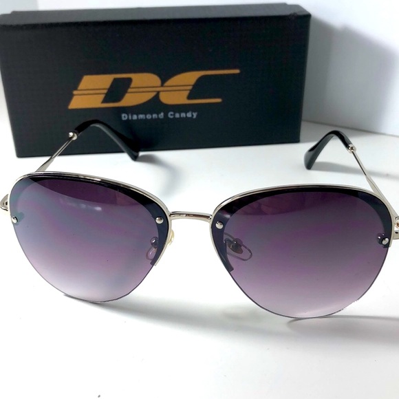 Diamond Candy Aviator oversized sunglasses UV400 - Picture 4 of 5
